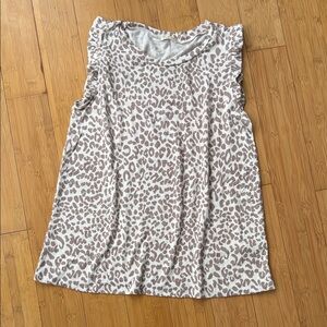 JODIFL Animal Leopard Print Tank Top - Cream and Brown Maternity Small